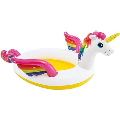 Planschbecken - "Einhorn" Babypool (272x193x104cm) mit Wassersprüher Unicorn