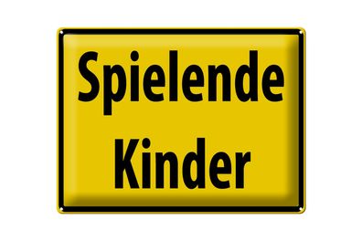 Blechschild Warnschild 40x30cm Spielende Kinder