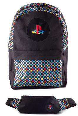 Difuzed Sony Playstation Rucksack - Retro Backapck + Gürteltasche Buchtasche