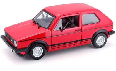 Bburago VW Golf 1 GTI 1979 (rot, Maßstab 1:24) Modellauto Volkswagen Auto Car