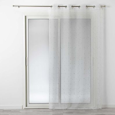 Fenstervorhang mit Ösen DIXIE 140x240 cm, weiß-silbernem Aufdruck Douceur d'intérieur