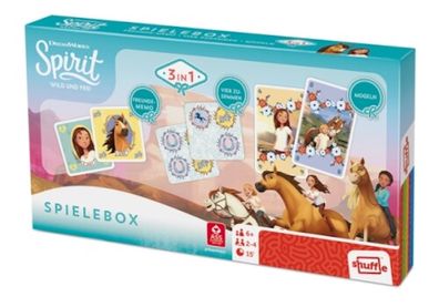 ASS Altenburger DreamWorks Spirit Spielebox 3in1 Freunde-Memo 4 zusammen mogeln