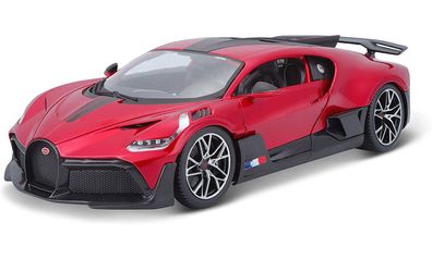 Bburago Bugatti DIVO (rot metallic, Maßstab 1:18) Modellauto Rennwagen Auto