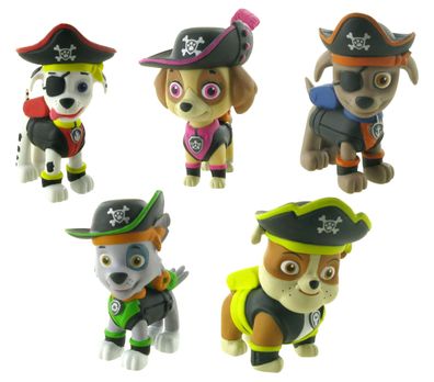 Paw Patrol Sammelfigur "Pirat" 5er Set Skye Marshall Rocky Zuma Rubble