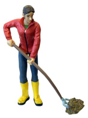 Bullyland Figur 62646 - Bauernmädchen Yvette mit Mistgabel (9cm) Bäuerin Frau