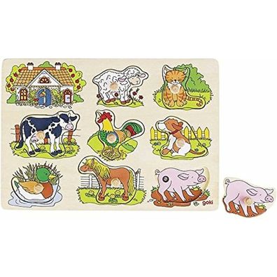 Goki Bubble Jigsaw Puzzle Bauernhof Tiere mit Sound