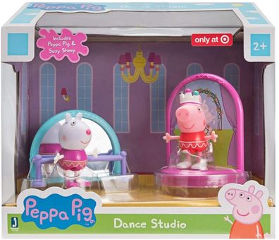 Jazwares Peppa Wutz - Tanzstudio Spielset mit 2 Figuren Luzie Locke Dance Studio