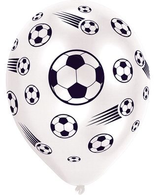 Amscan - Fußball Luftballons (schwarz-weiß, 8er Pack) Ballons Football WM EM