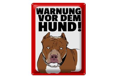 Blechschild Hinweis 30x40cm Warnung vor dem Hund