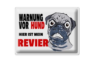 Blechschild Hinweis 40x30cm Warnung Hund hier mein Revier