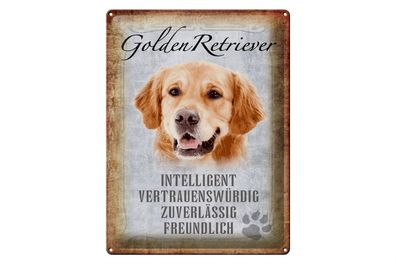 Blechschild Spruch 30x40cm Golden Retriever Hund Schild