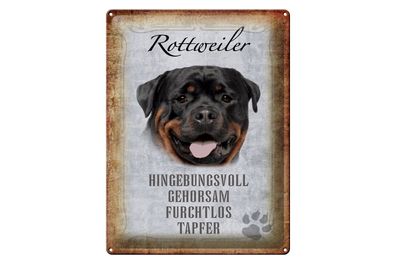 Blechschild Spruch 30x40cm Rottweiler Hund Schild