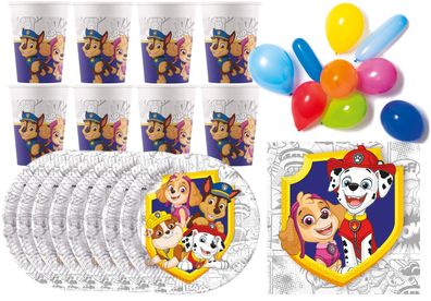 Paw Patrol - Kindergeburtstags-Set (46-teilig, kompostierbar) Party Geburtstag