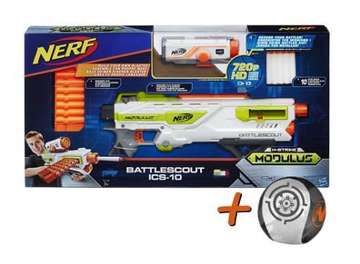 Hasbro Nerf N-Strike Elite Modulus Battlescout ICS- 10 + Neopren Wasserspaßball