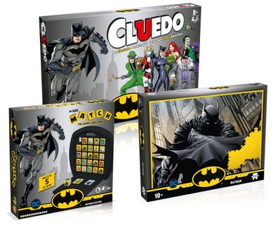 Winning Moves Batman BUNDLE - Cludeo + Match + Puzzle Gesellschaftsspiel Paket