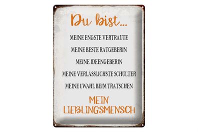 Blechschild Spruch 30x40cm du bist mein Lieblingsmensch