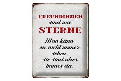 Blechschild Spruch 30x40cm Freundinnen sind wie Sterne