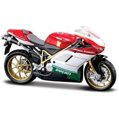 Maisto 39300 Modellmotorrad Ducati 1098 Tricolore (rot-weiß-grün, Maßstab 1:18)