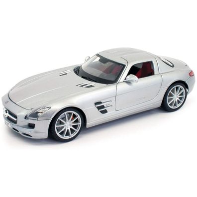 Maisto 31389 - Modellauto - Mercedes SLS AMG (silber, Maßstab 1:18) Auto Modell