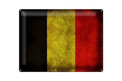 Blechschild Flagge 40x30cm Belgien Fahne