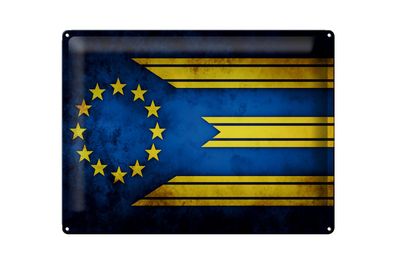 Blechschild Flagge 40x30cm Europa Fahne