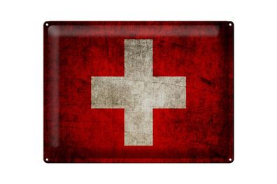 Blechschild Flagge 40x30cm Schweiz Fahne