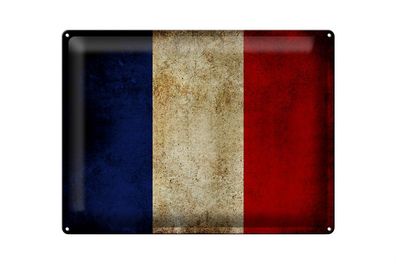 Blechschild Flagge 40x30cm Frankreich Fahne