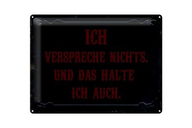 Blechschild Spruch 40x30cm verspreche nichts das halte auch