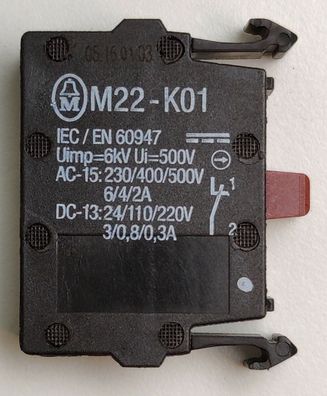 Eaton/Moeller M22-K01 - Kontaktelement, Schraubklemmen, Frontbefestigung, 1 Ö