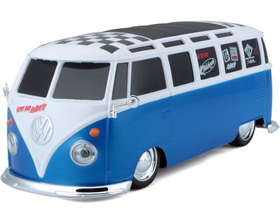 Maisto Tech 81529 - Ferngesteuertes Auto VW Van Samba (blau/weiß, Maßstab 1:24)