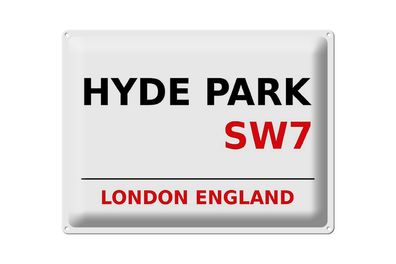 Blechschild London 40x30cm England Hyde Park SW7