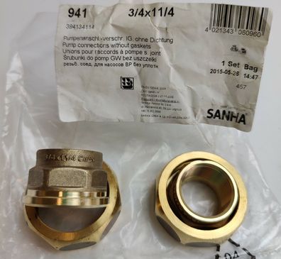 Sanha Pumpenanschlussverschraubung-Set 3/4" x 1 1/4" 394134114 Verschraubung