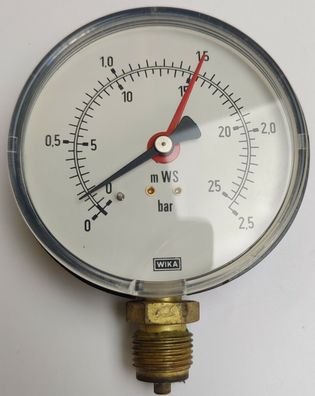 WIKA Manometer 0-2,5 bar Druckmessgerät mit Rohrfeder Manometer 9012427