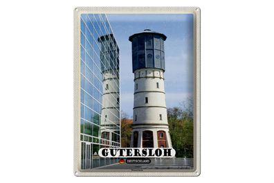 Blechschild Städte Gütersloh Wasserturm 30x40cm