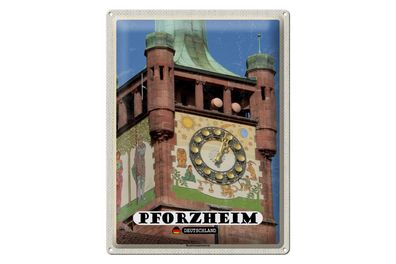 Blechschild Städte Pforzheim Bezirksamtsturm Glocke 30x40cm