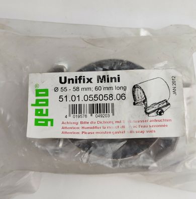 Gebo Unifix Mini Dichtband Spannbereich 55 - 58 mm Baulänge 60 mm, EPDM Dichtung