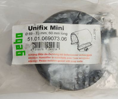 Gebo Unifix Mini Dichtband Spannbereich 69 - 73 mm Baulänge 60 mm, EPDM Dichtung