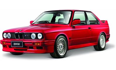 Bburago 18-21100 Modellauto BMW 3 Series M3 1988 (rot, Maßstab 1:24) Modell Auto