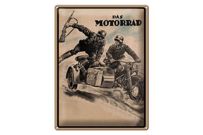 Blechschild Retro 30x40cm das Motorrad Soldaten