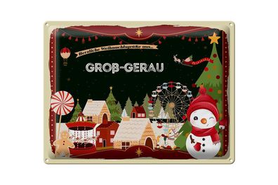 Blechschild Weihnachten Grüße GROß-GERAU Geschenk 40x30cm