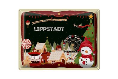 Blechschild Weihnachten Grüße Lippstadt Geschenk 40x30cm