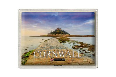 Blechschild Städte Cornwall St. Michael´s Mount 40x30cm