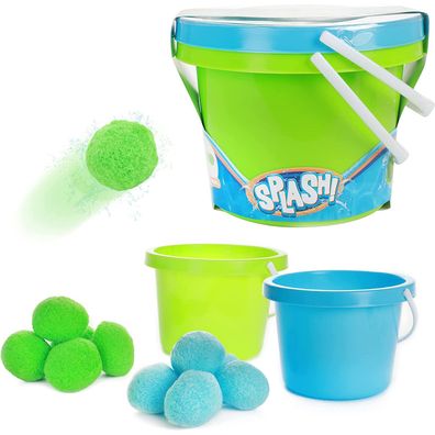 Toi-Toys SPLASH Super Splashbällekampf 2 Eimer, 10 Bälle Wasserbomben nachhaltig