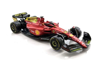 Bburago Modellauto Ferrari F1-75 Leclerc #16 Monza-Ausführung (Maßstab 1:43)