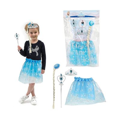 Toi-Toys - Kinderkostüm Eisprinzessin Verkleidungsset (Tutu, Tiara, Zopf, Stab)