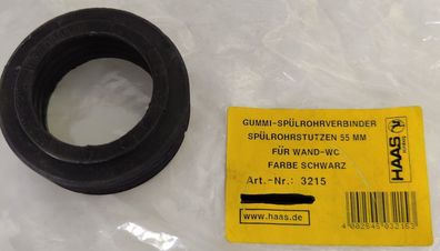 Haas Spülrohrverbinder für Spülrohrstutzen 55 mm Wand-WC 3215 schwarz