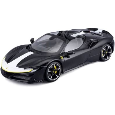 Bburago Modellauto Ferrari Signature Series SF90 Spider (schwarz, Maßstab 1:18)