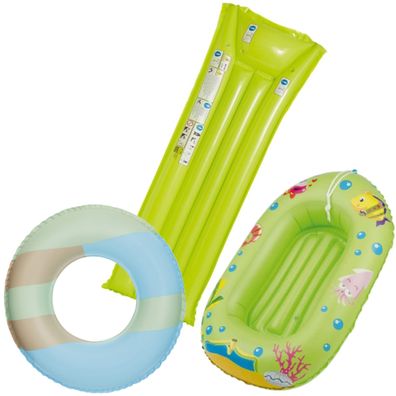 Kinderbade-Set (Schwimmring, Kinderboot, Luftmatratze)