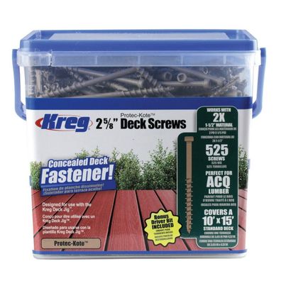 Kreg Protec-Kote Terrassenschrauben SDK-C262W-525 67mm Terrassendielen Flachkopf