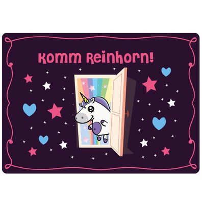 EinhornLiebe Fußmatte Einhorn KommReinhorn (Größe 50x70cm) Teppich Matte Unicorn